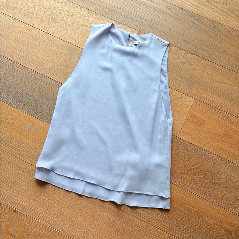 Alice + Olivia Sleeveless Silk Top
